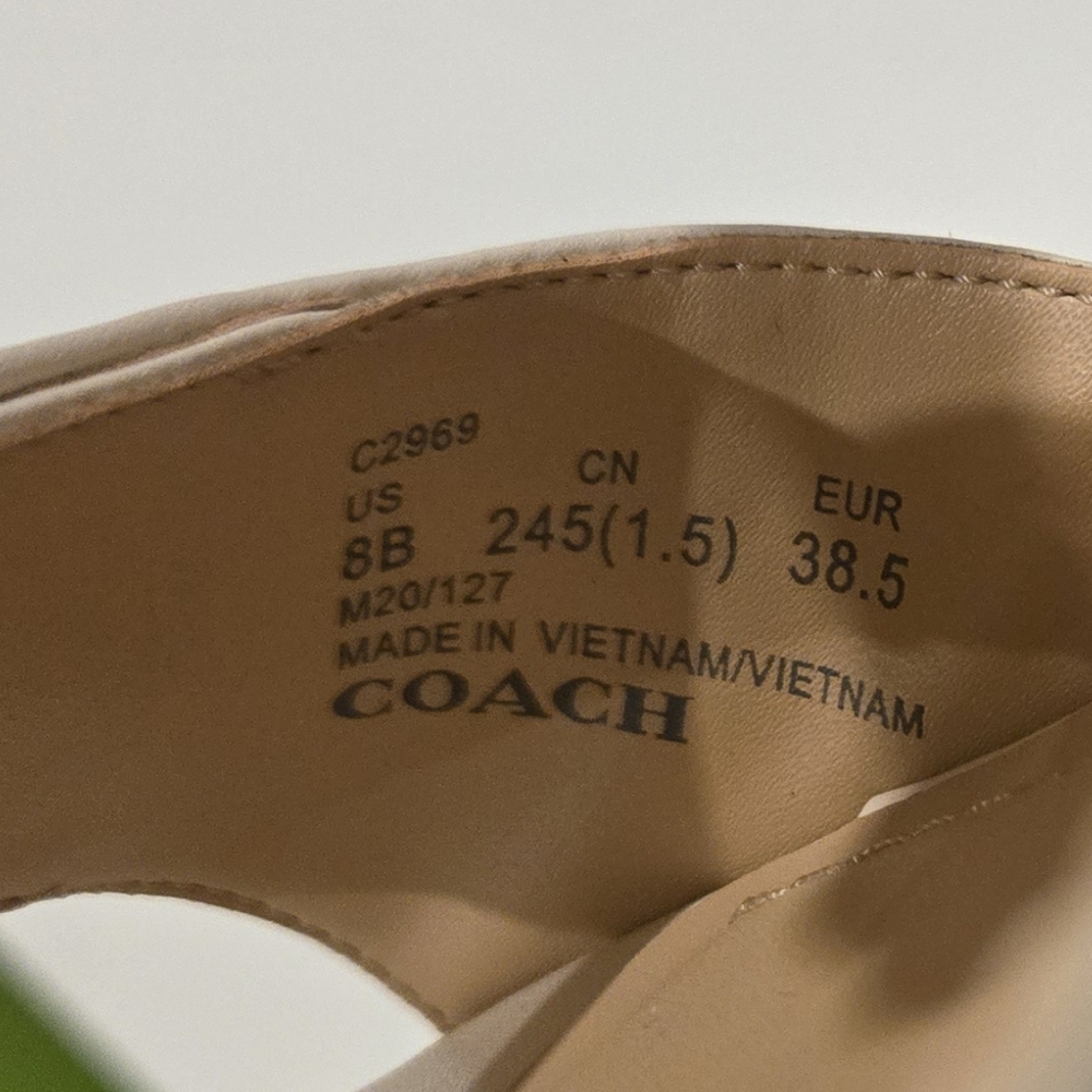 Coach Women's Mollie Cream Braided Sandals Sz 8 Like New - Picture 9 of 11